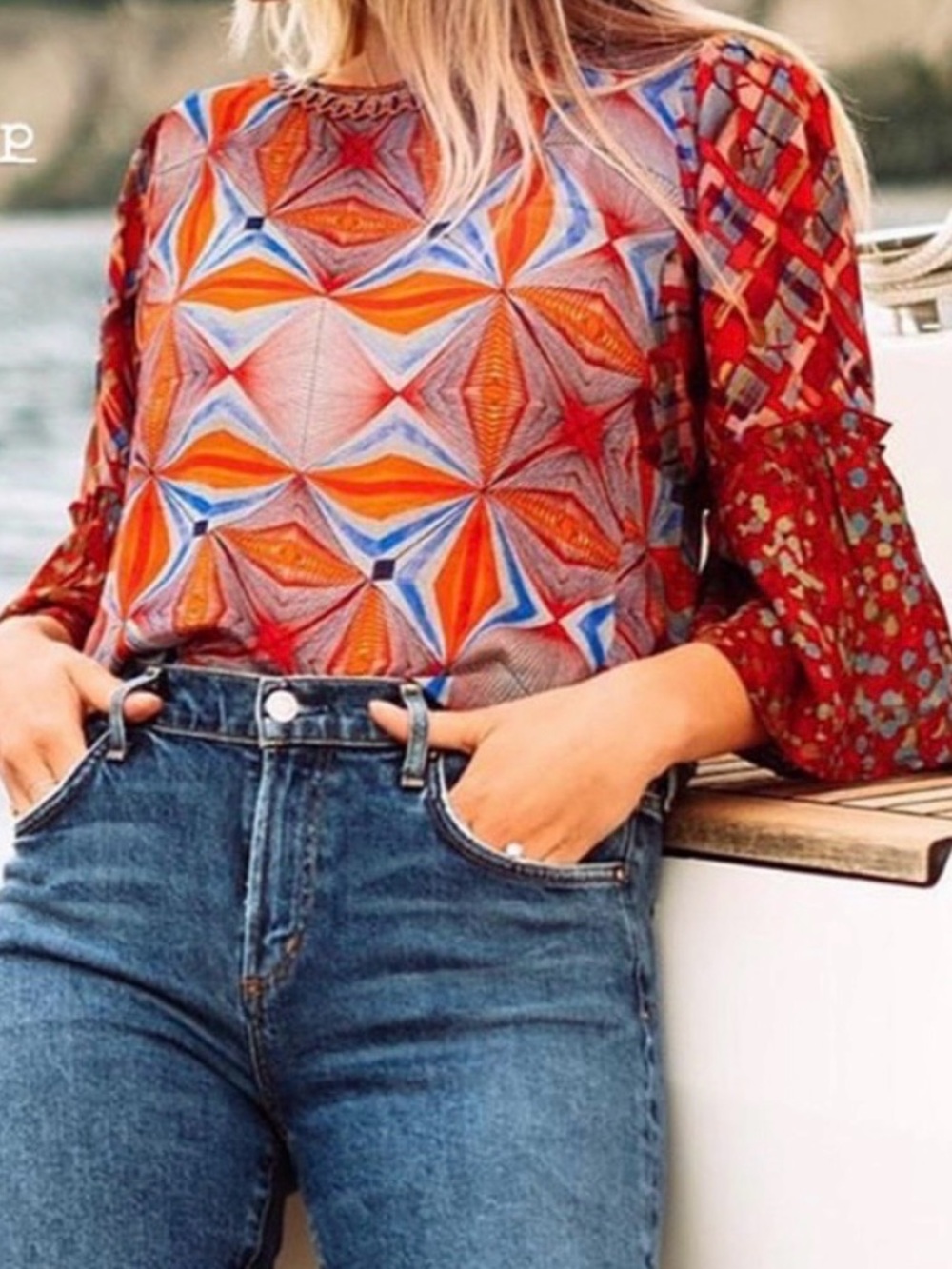 Anthropologie Bl-nk Camillia Bell-Sleeved Blouse